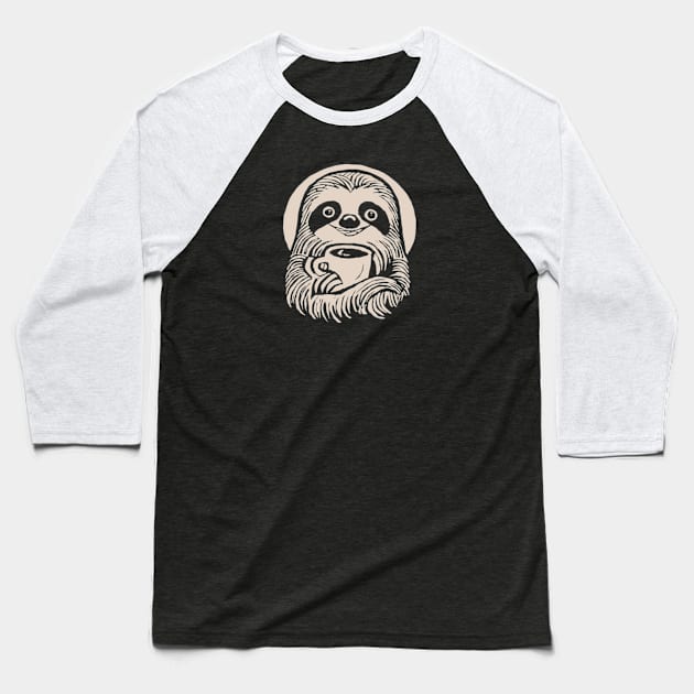 Sloth coffee Baseball T-Shirt by Roocolonia